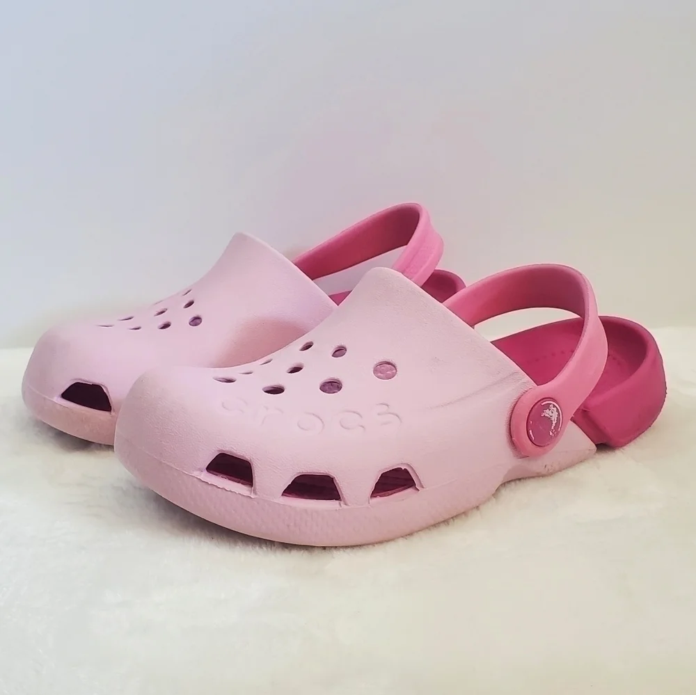 Crocs 2 Toned Pink Baya Classic Clog Child Size 12